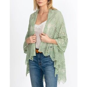 Johnny Was Baez Salacia Kimono Top Sage Tea Green Kimono Cover Size Large